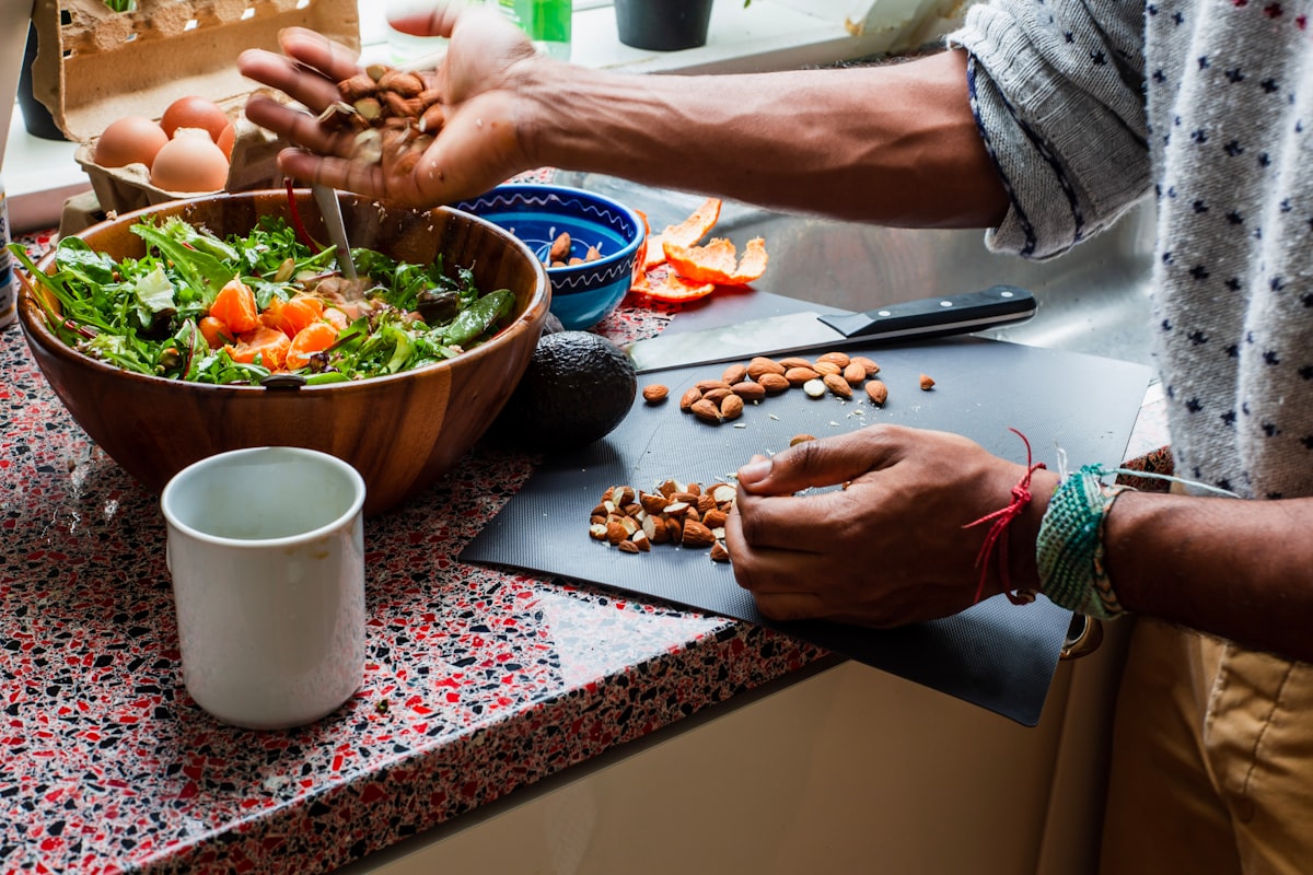 Healthy meal preparation and balanced nutrition